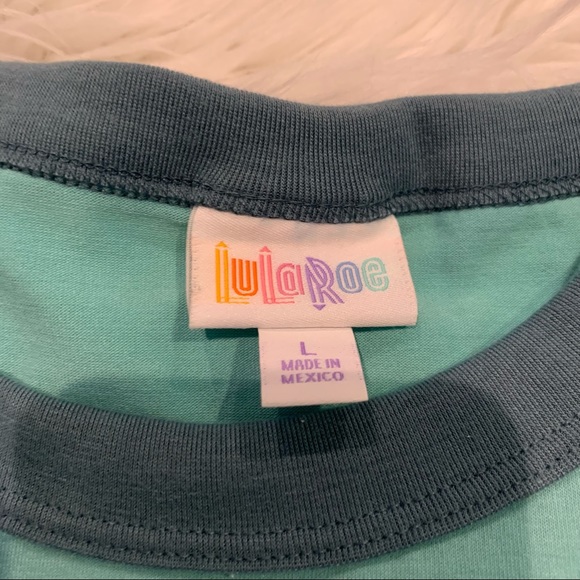 Lularoe Liv Top Blue Size Large We Need to Talk New - Picture 3 of 5